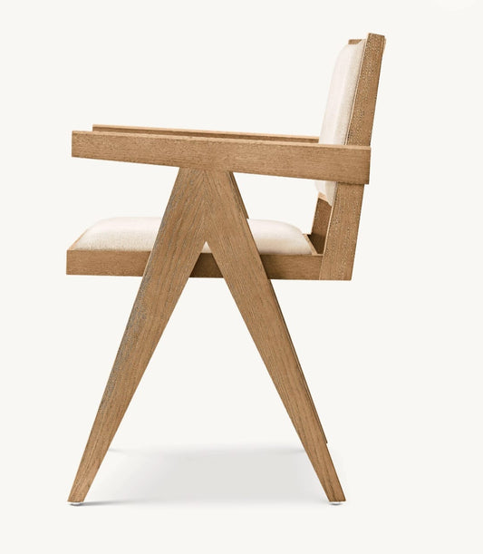 JAKOB FRAMED FABRIC DINING ARMCHAIR