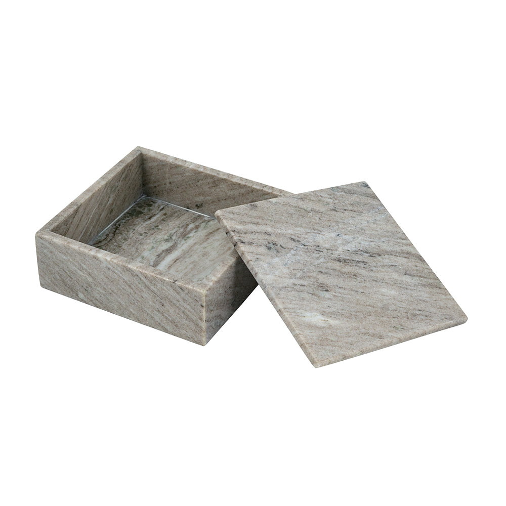 Decorative Gray Marble Storage Box With Removable Lid