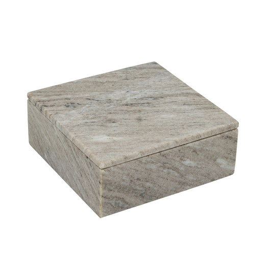 Decorative Gray Marble Storage Box With Removable Lid