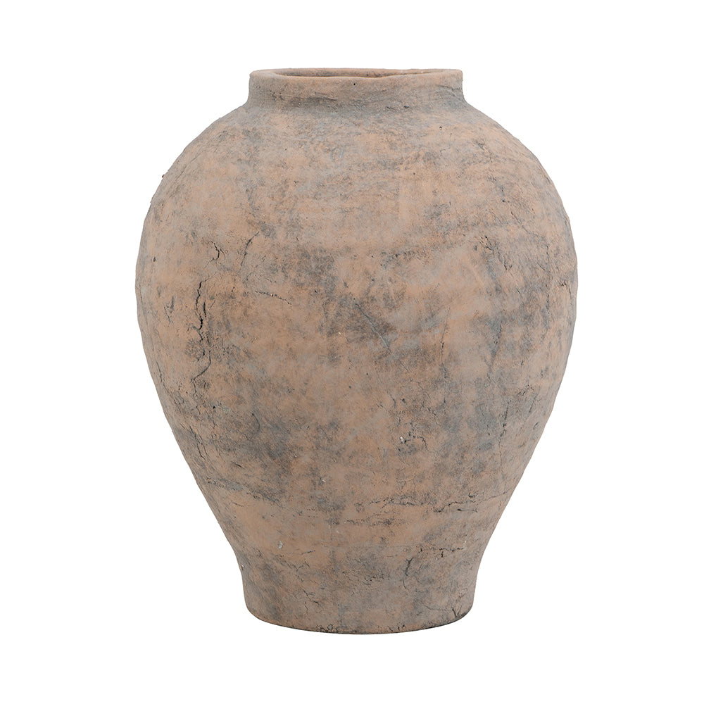 Round Terracotta Vase with Earthy Texture