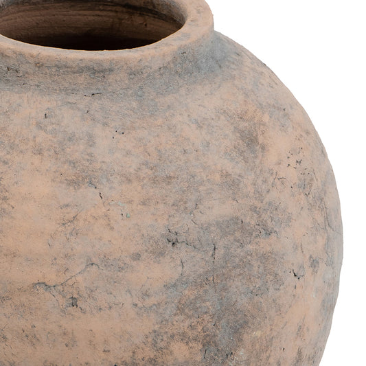 Round Terracotta Vase with Earthy Texture