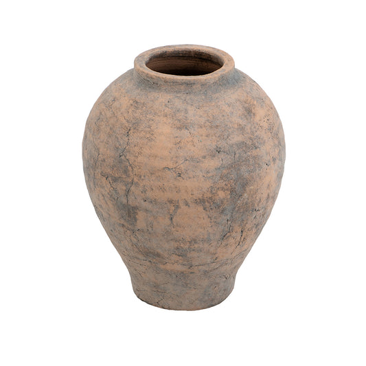 Round Terracotta Vase with Earthy Texture