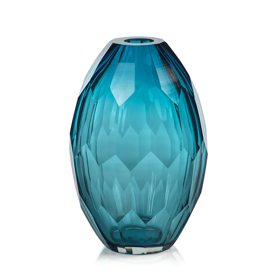 Maya Hand Cut Glass Vase