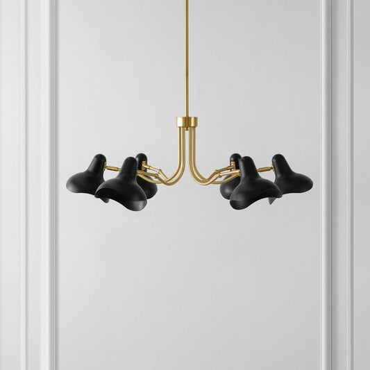 MYKOLA 6 LIGHT BLACK / BRASS CHANDELIER
