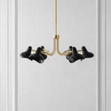 MYKOLA 6 LIGHT BLACK / BRASS CHANDELIER
