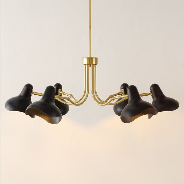 MYKOLA 6 LIGHT BLACK / BRASS CHANDELIER