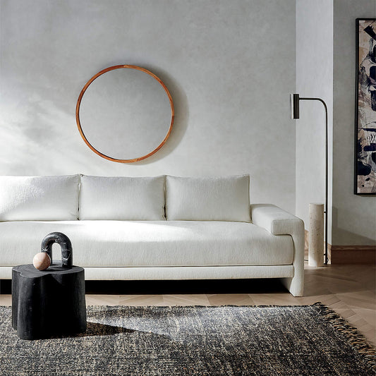 Camden 101" White Performance Fabric Sofa