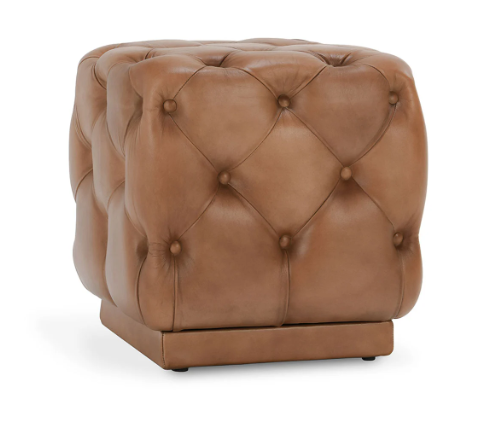 Briar Leather 19" Square Ottoman Tutor Brown