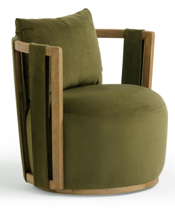 Paolo Cream Textured Weave Swivel Chair