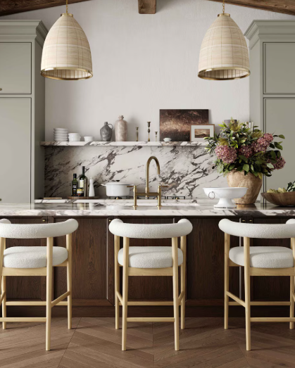 Spara Cream Performance Boucle Counter Stool