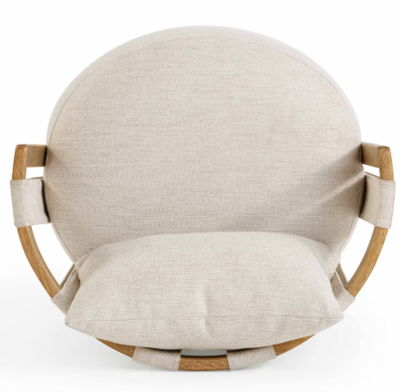Paolo Cream Textured Weave Swivel Chair