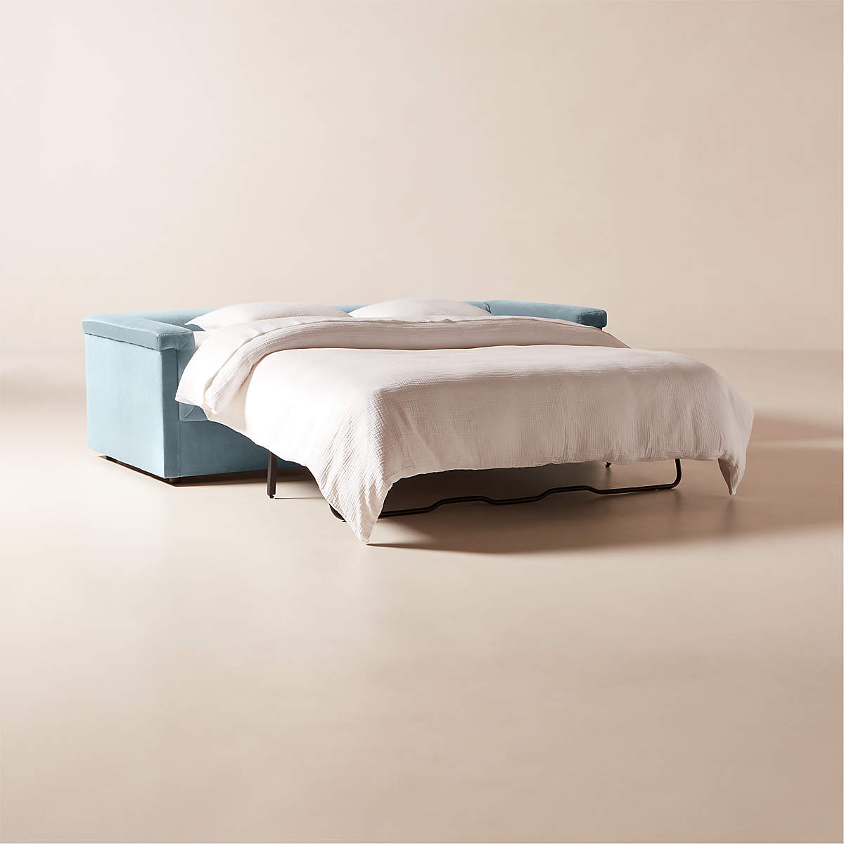 Ceva Light Blue Performance Velvet Sleeper Sofa