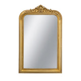 Decorative Arched Wall Mirror With Ornate Gold Crest Design