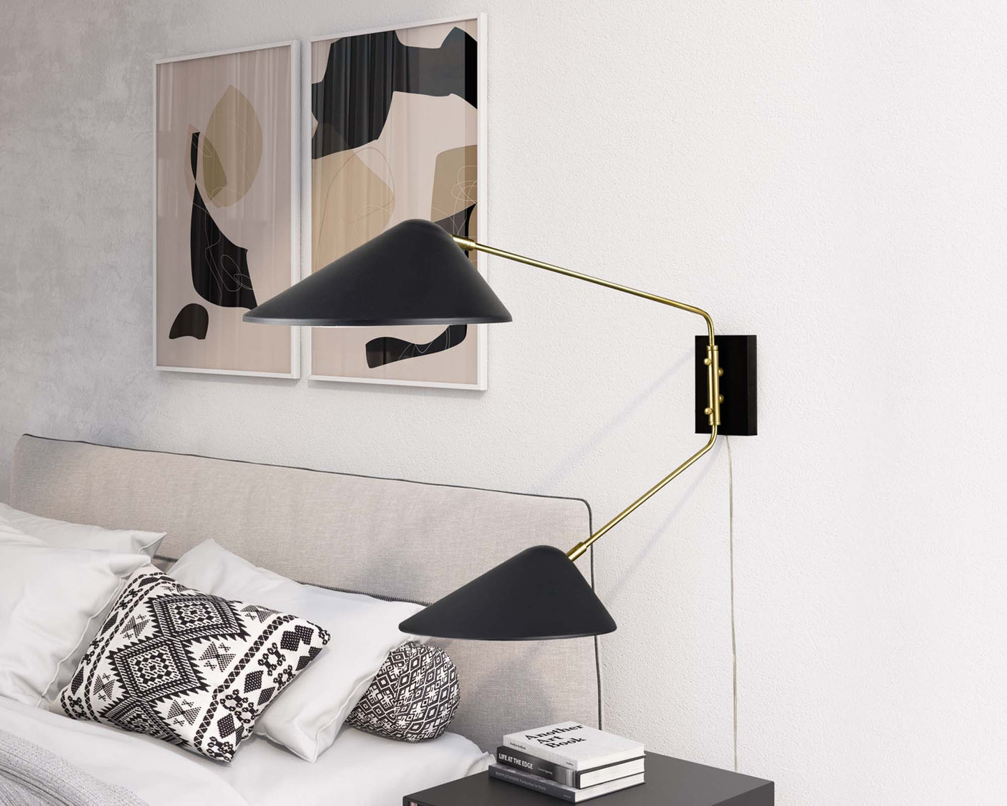Journey 2-Light Swing Arm Wall Sconce in Black
