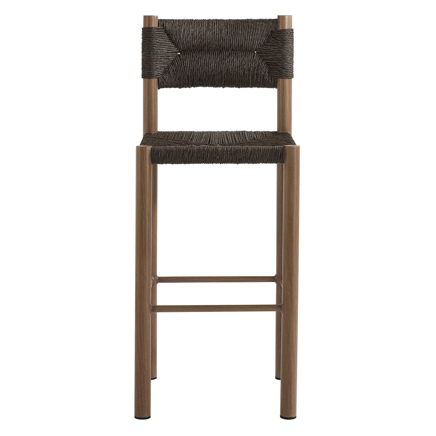 Parkland Outdoor Patio Rattan and Aluminum Bar Stools Set of 2 in Natural
