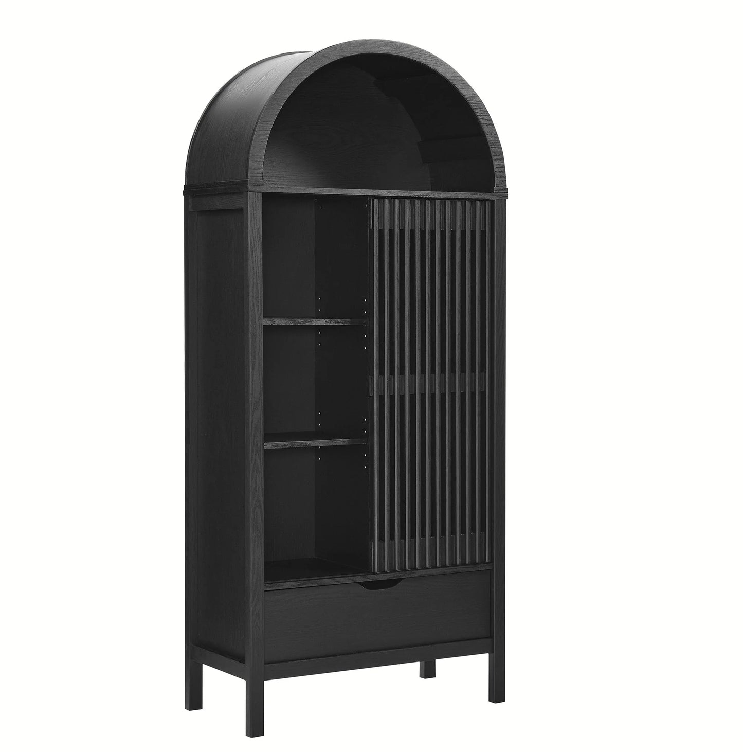 Vaughn Arched Storage Display Cabinet in Black
