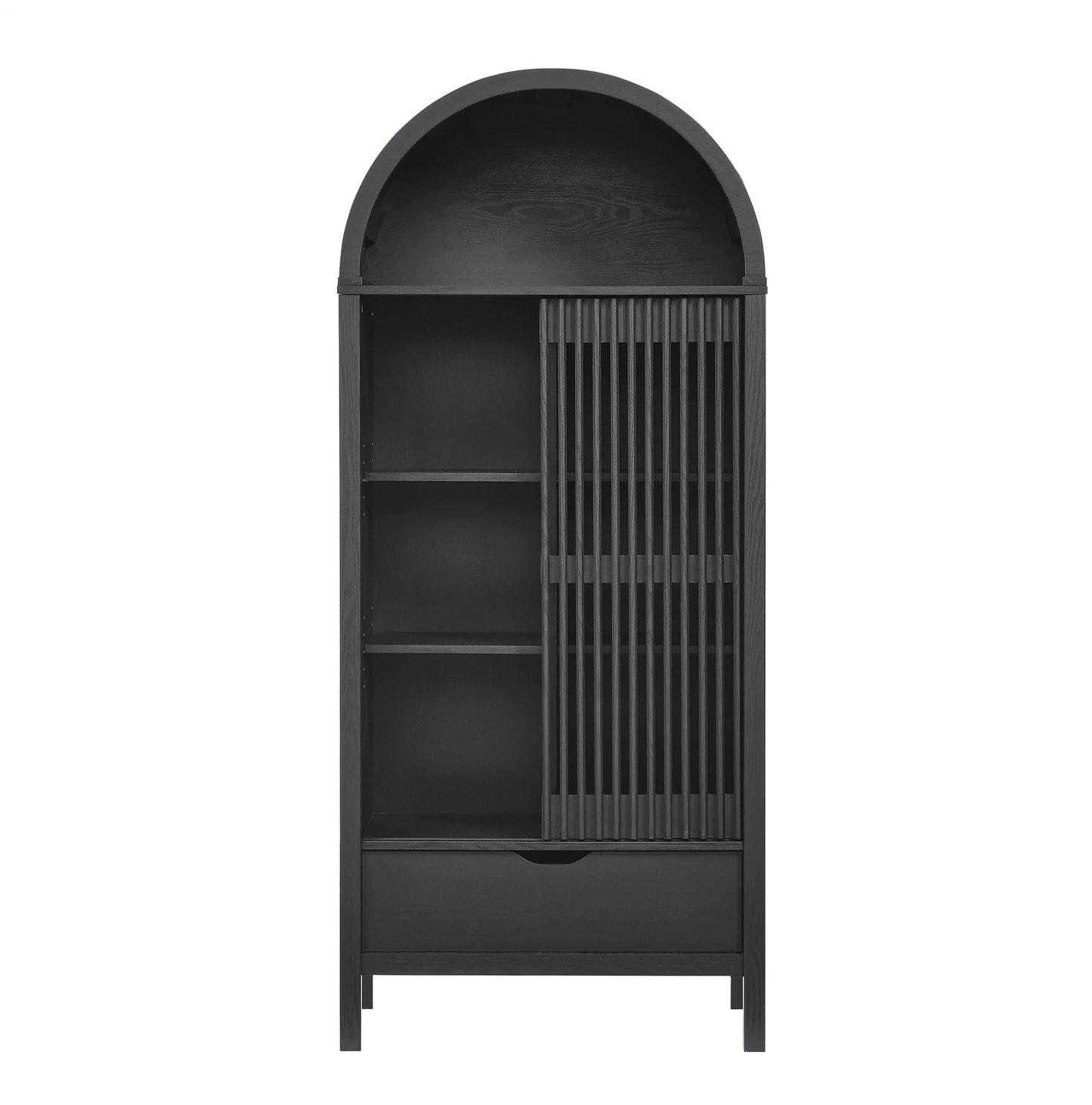 Vaughn Arched Storage Display Cabinet in Black
