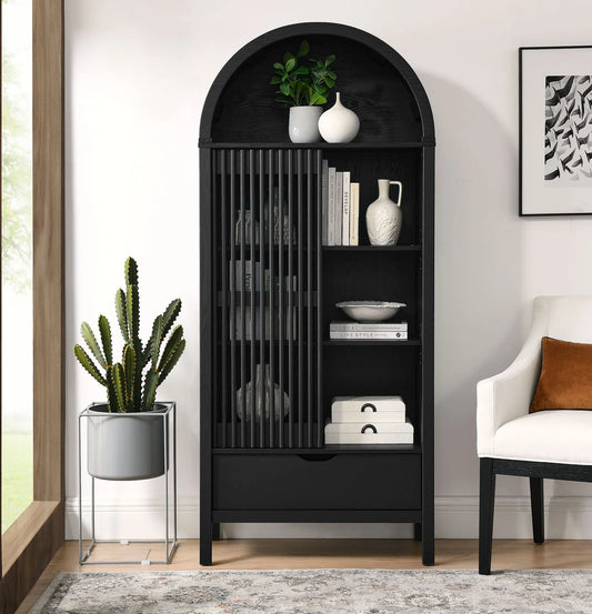 Vaughn Arched Storage Display Cabinet in Black