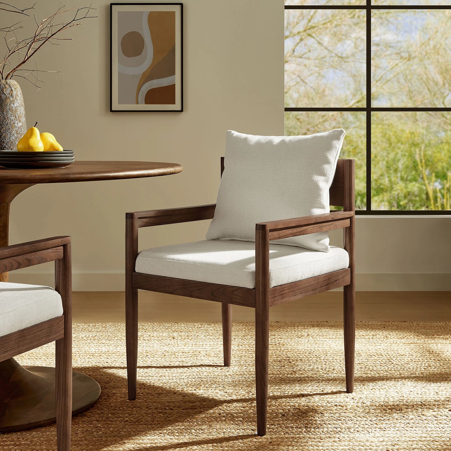 Remington Wood Dining Armchair in Salt