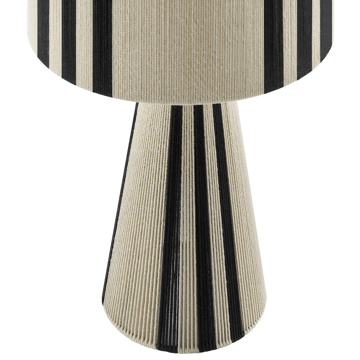 Gia Handwoven Cotton Thread Striped or Plain Table Lamp in Black