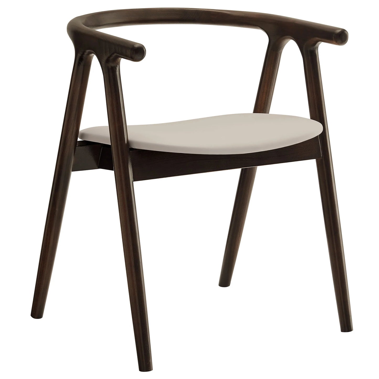 Henry Vegan Leather and Wood Dining Chair in Stone