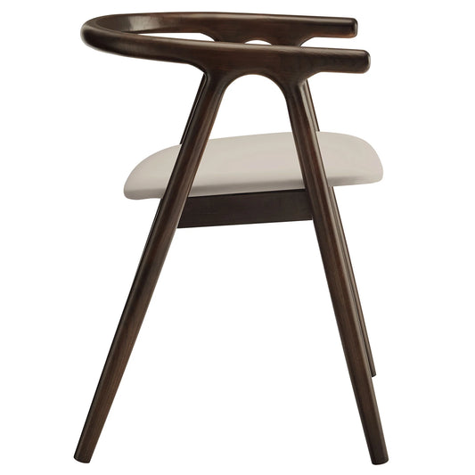 Henry Vegan Leather and Wood Dining Chair in Stone