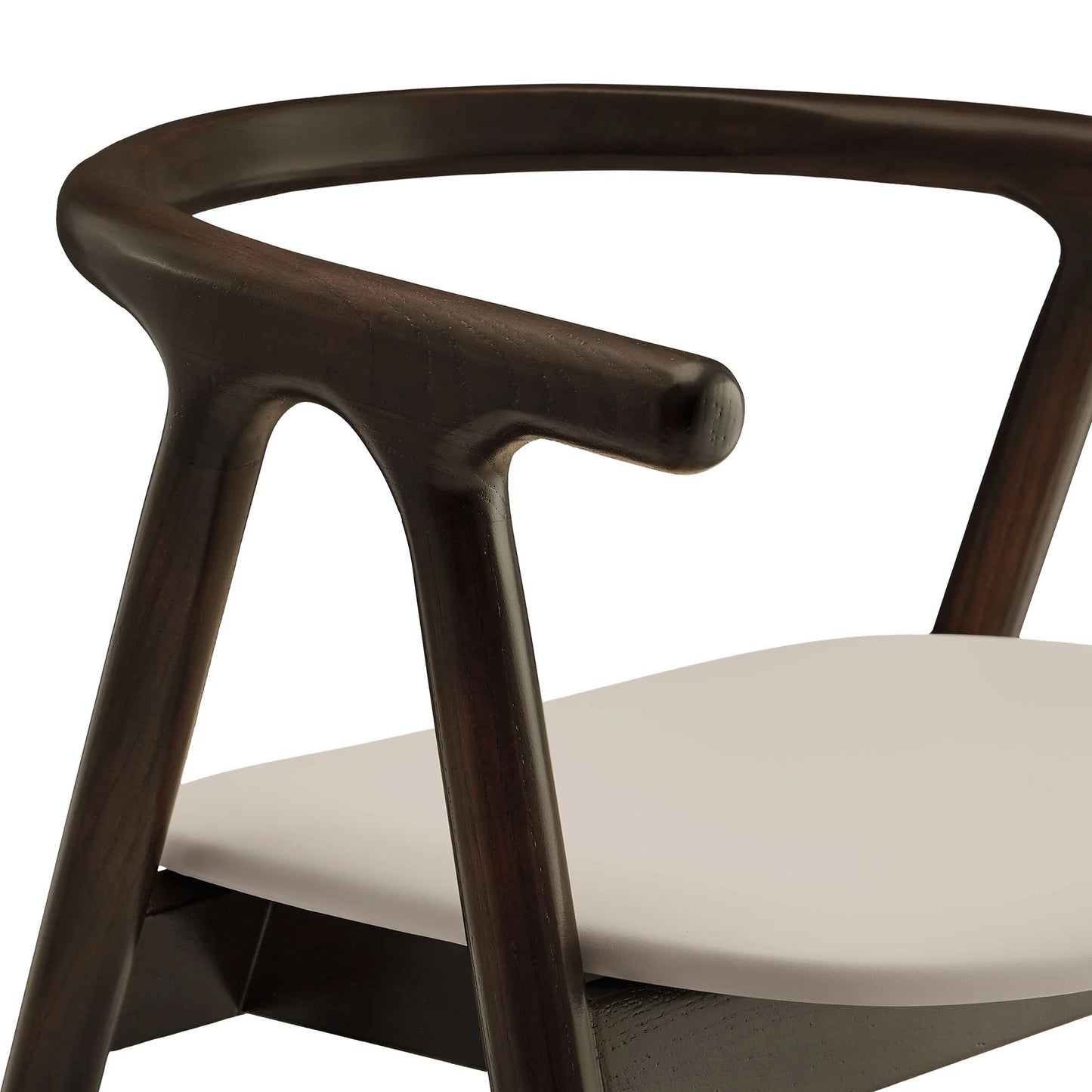 Henry Vegan Leather and Wood Dining Chair in Stone