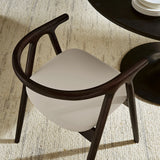 Henry Vegan Leather and Wood Dining Chair in Stone