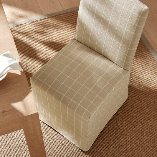 Aster Linen Cotton Blend Slipcovered Dining Chairs Set of 2
