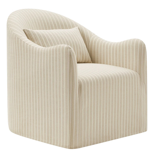 Bardot Slipcovered Striped Accent Chair