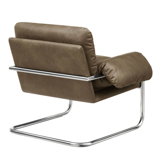 Ansel Vegan Leather Accent Chair in Toast