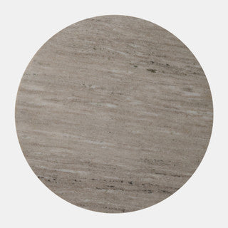 25" Kashon Marble Top Silver Table