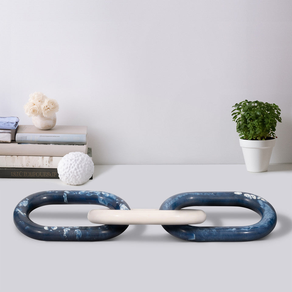 21" Desta Blue Resin Link Chain