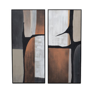 S/2 22x50 Linus Handpainted Wall Art