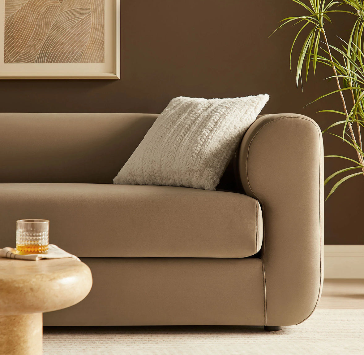 Leif 89" Boucle Upholstered Sofa in Pearl