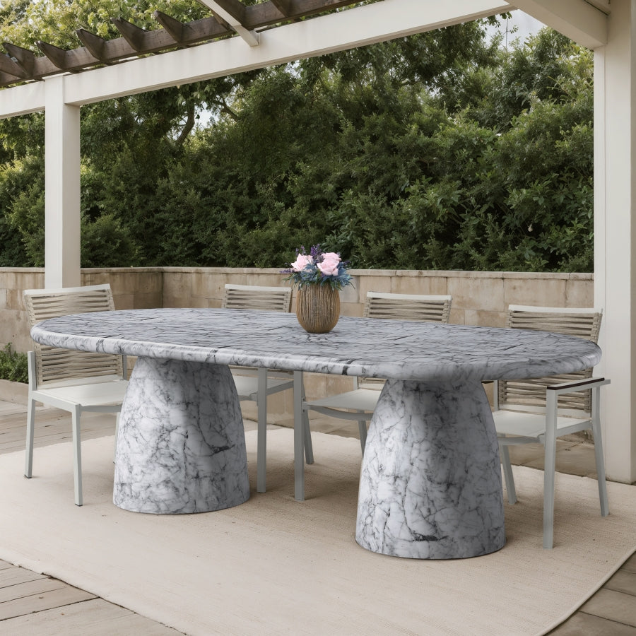 Cosenza 96" Marble Finish Indoor/Outdoor Concrete Dining Table
