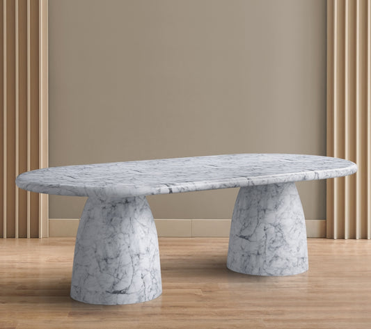 Cosenza 96" Marble Finish Indoor/Outdoor Concrete Dining Table