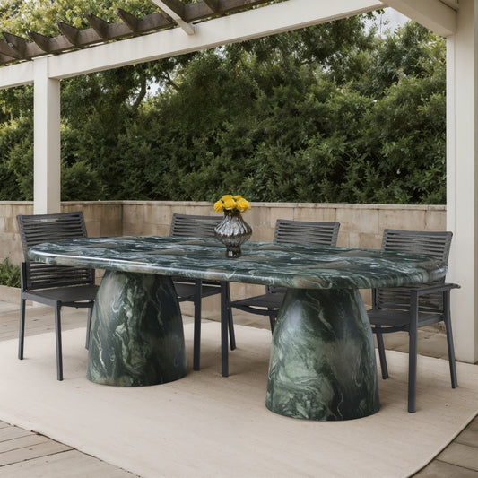 Cosenza 96" Marble Finish Indoor/Outdoor Concrete Dining Table