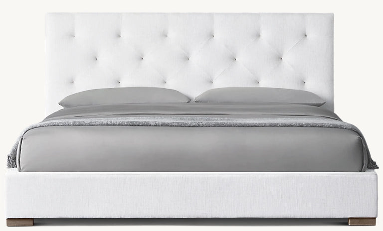 Modena Fabric Box-Tufted Panel Platform Bed