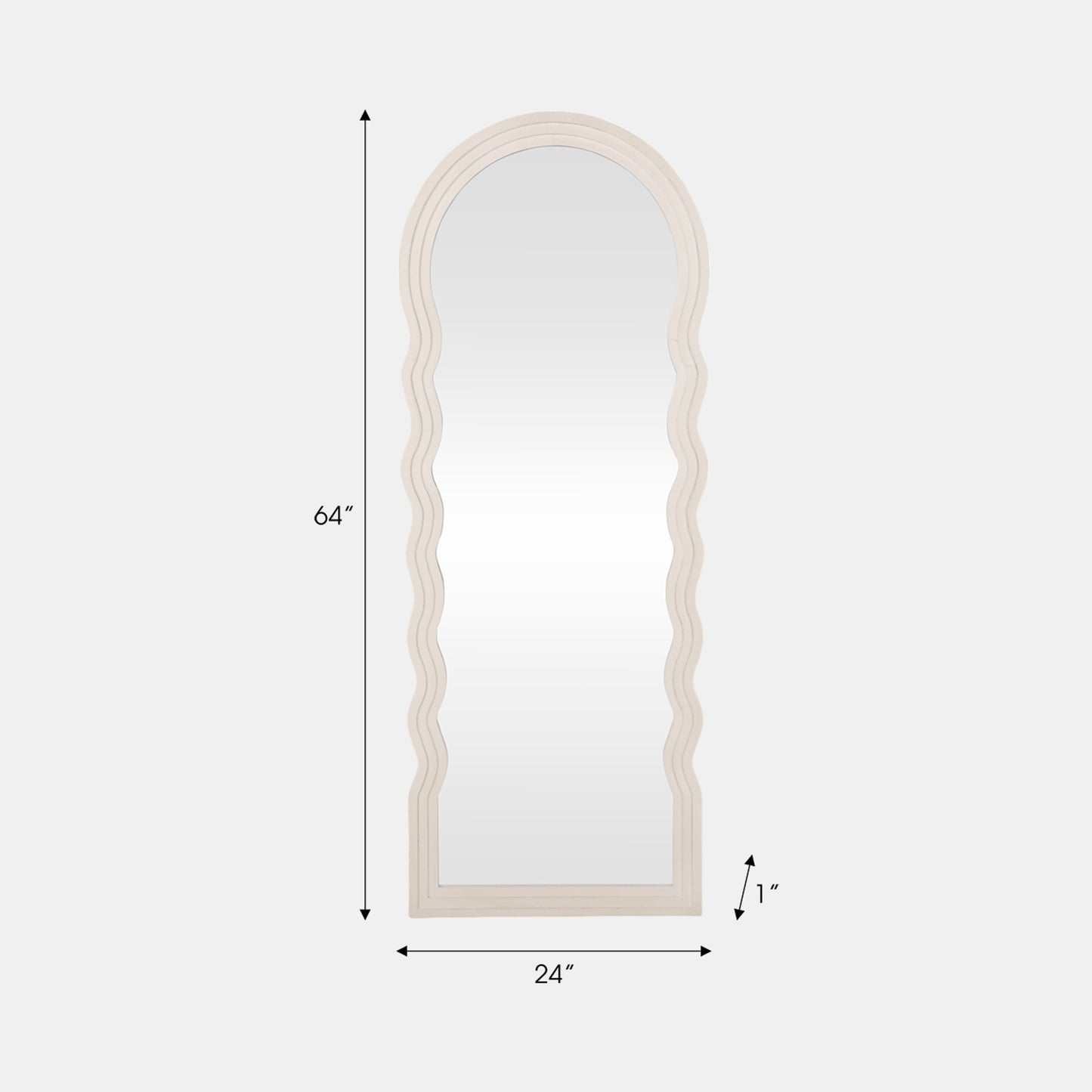 24x64 Layered Curvy Leaner Mirror,