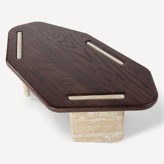 Poly Travertine Oak Coffee Table