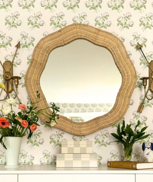 COOPER CLASSICS X ERIN GATES SCALLOPED LINDEN ROUND WALL MIRROR