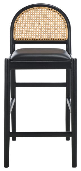 Laylie Rattan And Leather Counter Stool