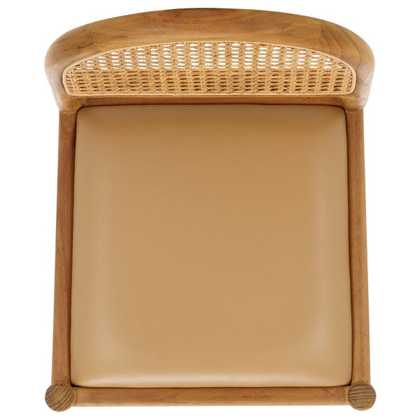 Laylie Rattan And Leather Counter Stool