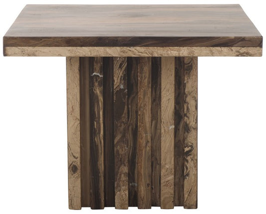 Olivia Tall Travertine Accent Table
