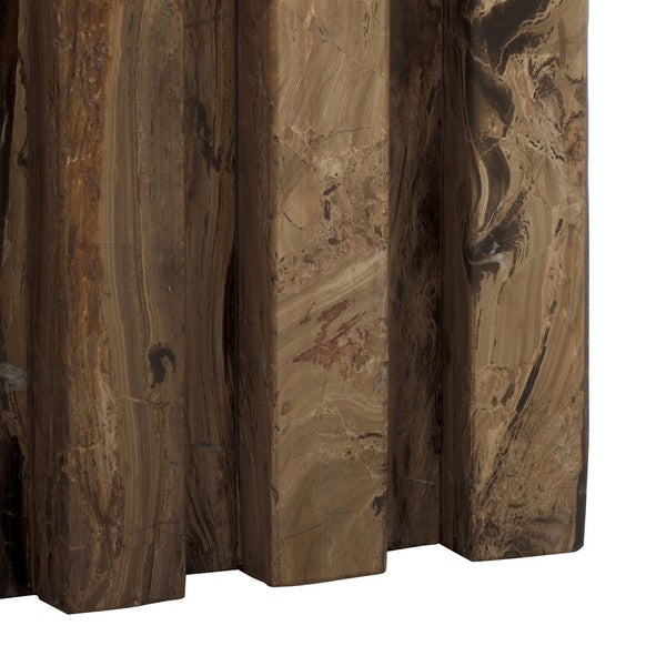 Olivia Tall Travertine Accent Table