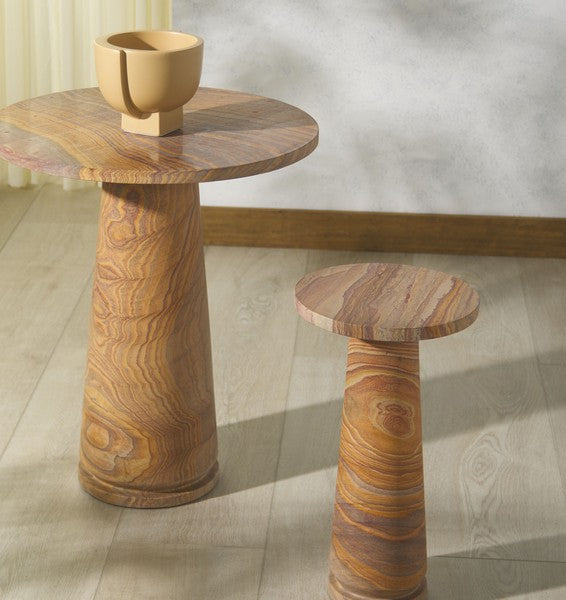 Valentia Tall Round Marbe Accent Table