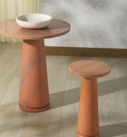 Valentia Tall Round Marbe Accent Table