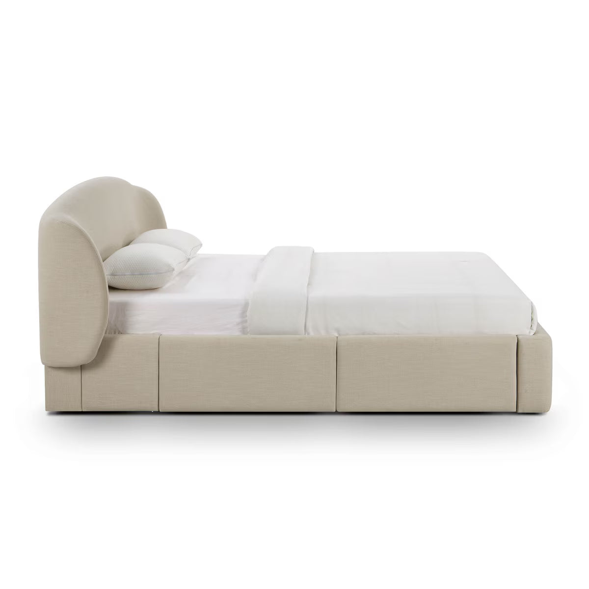 Corey Taupe Upcycled Linen Storage Bed