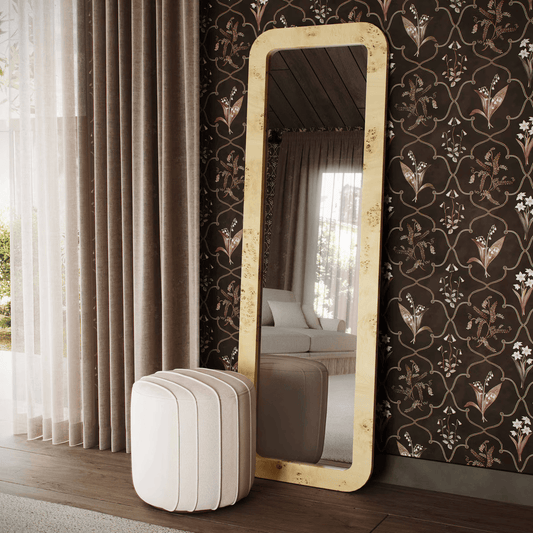 Tessa Natural Burl 72" Floor Mirror